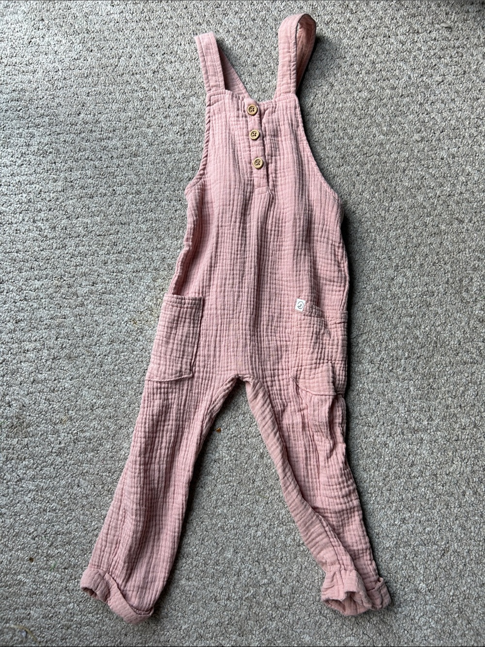 Pink Gauze Kids Overalls - Soft Suspender Romper